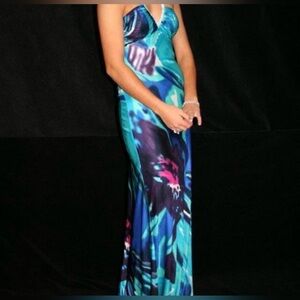 Elegant Blue and Purple Women's Dress
